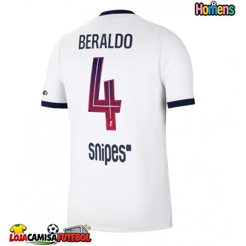 Camisa de Futebol Paris Saint-Germain Lucas Beraldo #4 Equipamento Secundário 2026-27 Manga Curta